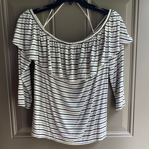 American Eagle Striped Off the Shoulder Top size L - NWT